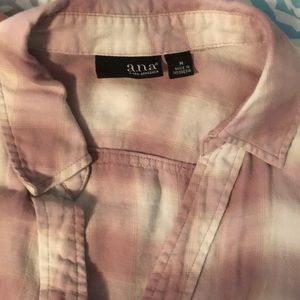 Pink plaid button down